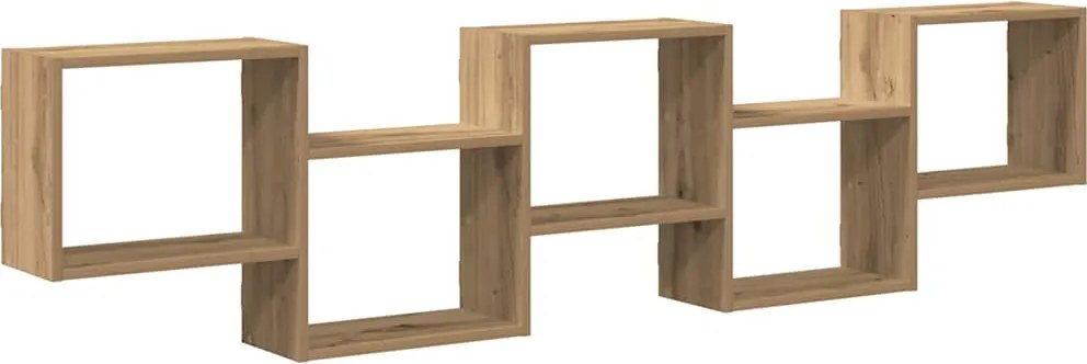 vidaXL Raft cubic de perete cu 5 compartimente stejar artizanal lemn