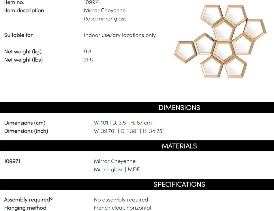 Oglinda eleganta LUX Cheyenne 109971 HZ
