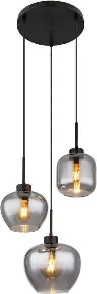 Globo 15549-3SH - Lampă suspendată pe cablu, finisaj mat, 3xE27/40W/230V, neagră