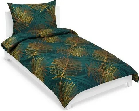 Lenjerie de pat din bumbac Bellatex Ferigi verde,140 x 200 cm, 70 x 90 cm