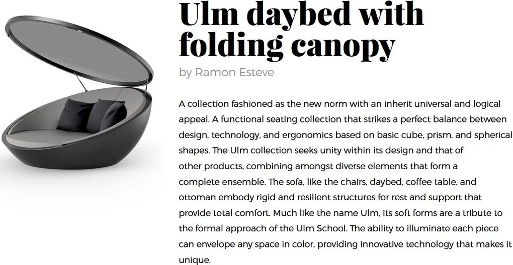 Pat de zi cu parasolar design modern premium lounge ULM