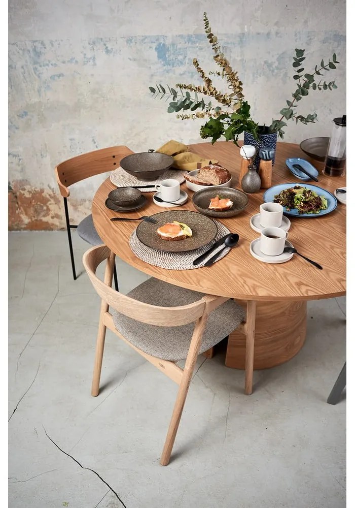 Masă de dining în culoare naturală rotundă cu aspect de lemn de stejar ø 137 cm Cep – Teulat