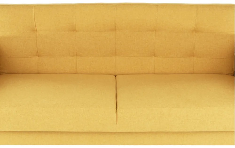 Canapea tapiţat 3 locuri, material textil muştar, AMEDIA