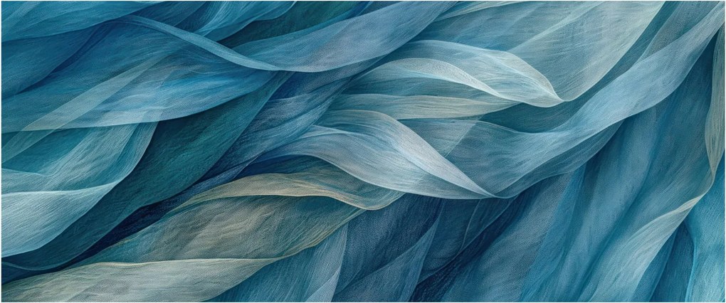 Tablou - Undele albastre și albe (120x50 cm)
