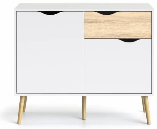 Comoda alba OSLO 75387 cu 1 sertar