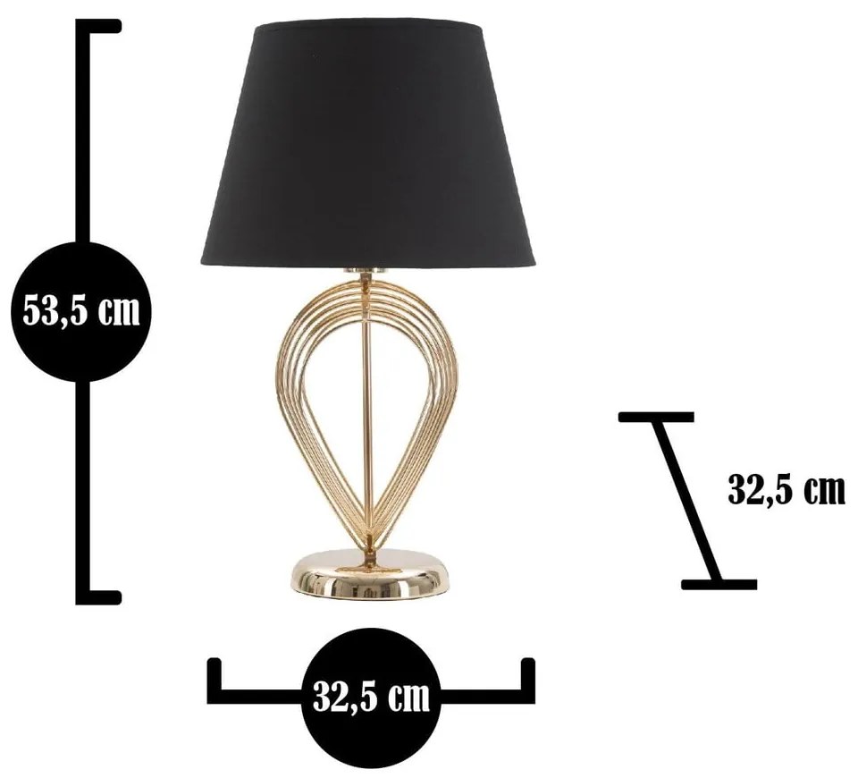 Veioză Mauro Ferretti Maxt, ø 32,5 cm, negru