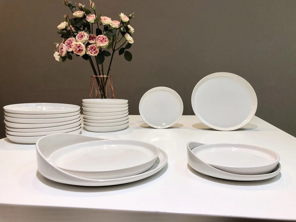 Set 108 Platouri Molecule Casablanca (30 cm Alb)