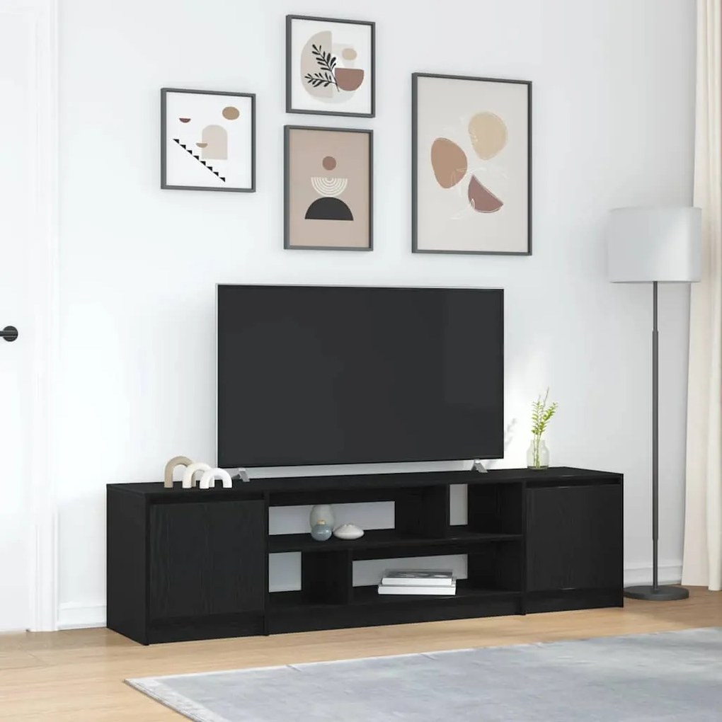 vidaXL Dulap TV Stejar Negru 188,5x41x50 cm Lemn prelucrat