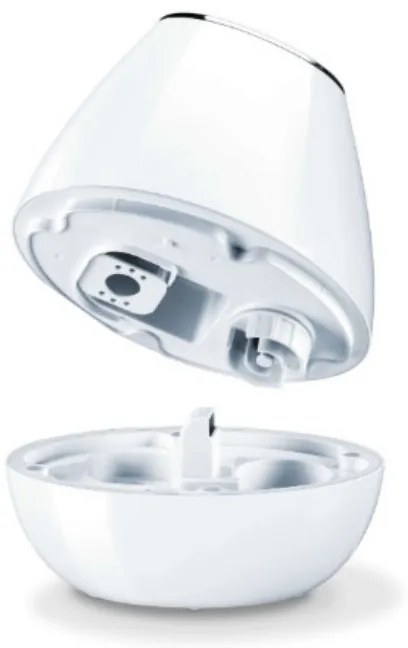 Umidificator de aer Beurer LB 37, Pаnа la 20 m², 200 ml/h, Indicatori LED, Mod de noapte, Alb