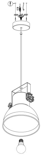 Eglo 49619 - Lustră pe cablu BARNSTAPLE 1xE27/40W/230V