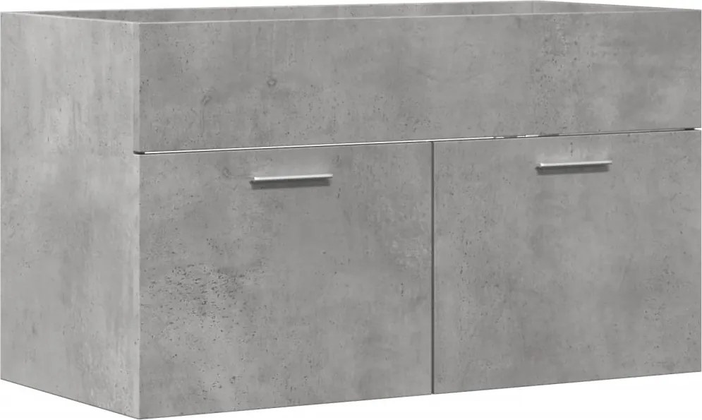 vidaXL Dulap de chiuvetă baie gri beton, 90x38,5x46 cm, lemn prelucrat
