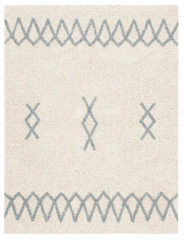 Covor albastru/crem lavabil/țesut manual din bumbac 120x160 cm Atlas Natural – Lorena Canals