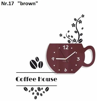 Ceas decorativ Coffee House pentru bucătărie Alb