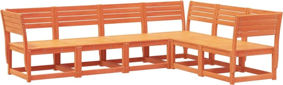 vidaXL Canapea de grădină cu 6 locuri, maro ceruit, lemn masiv de pin