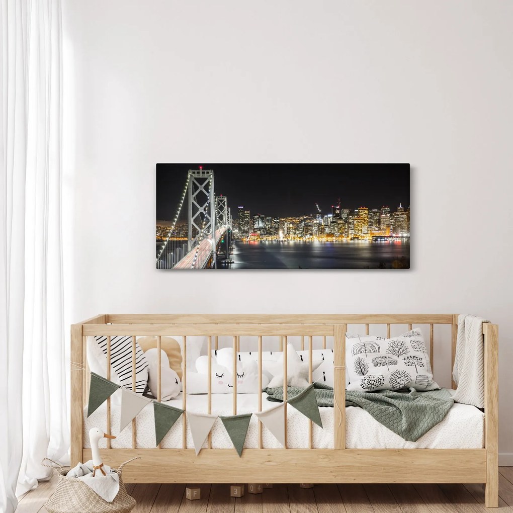 Tablou cu podul Brooklin și New York (120x50 cm)