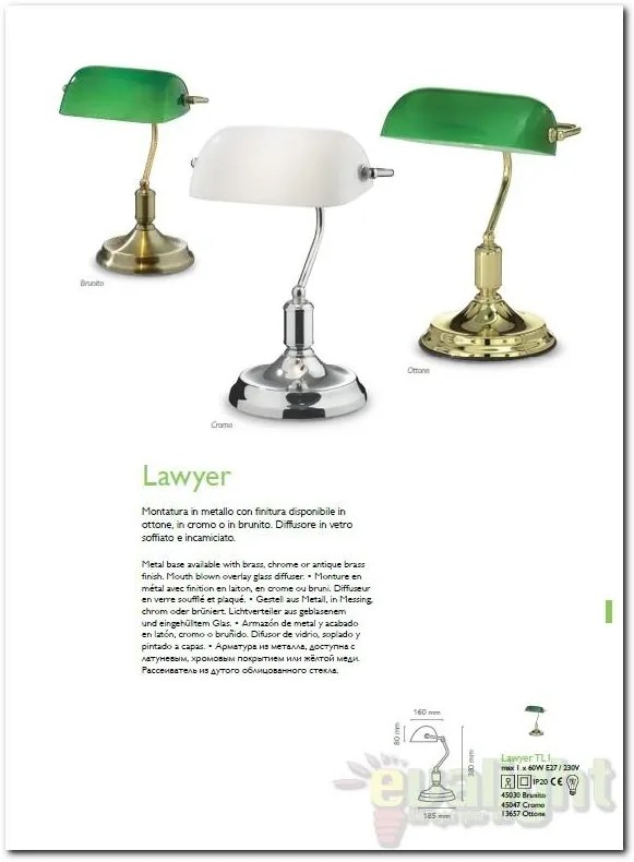 Veioza, lampa de masa LAWYER TL1 BRUNITO 045030