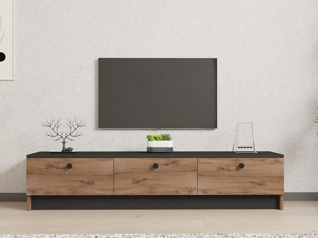 Masă TV/Dulap Vusato (negru + stejar zafir) . 1095280