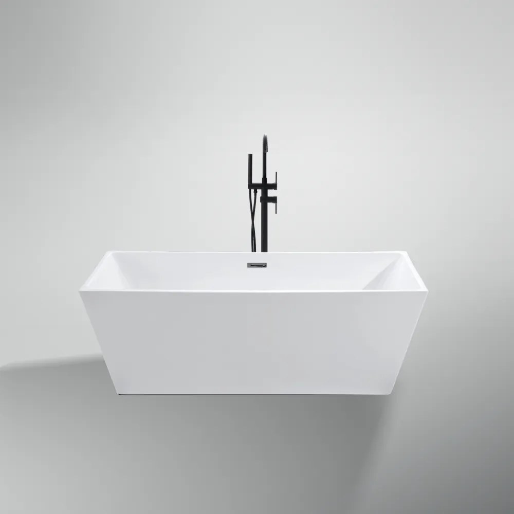 CUBE Cadă de baie freestanding, negru, 170x75x58 cm