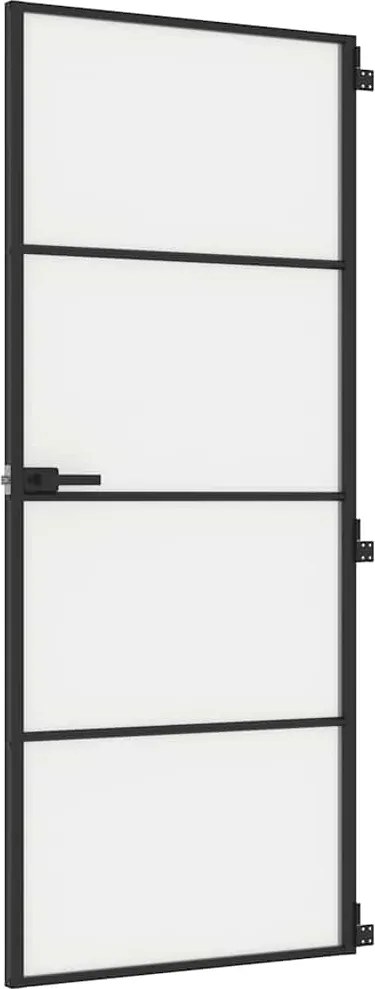 vidaXL Ușă de interior negru 83x201,5 cm sticlă securiz./aluminiu slim