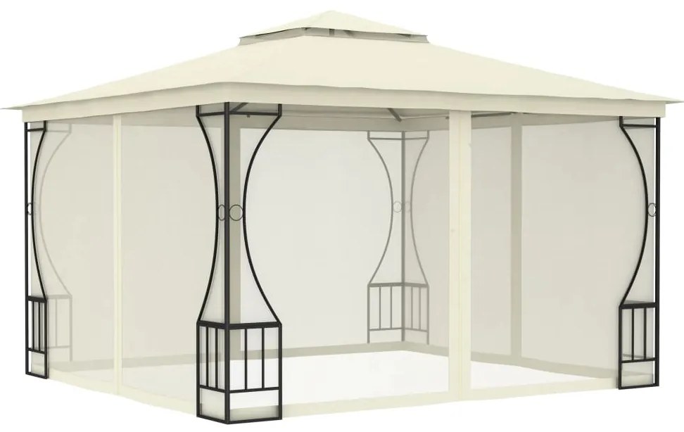 vidaXL Pavilion cu plase, crem, 300 x 300 x 265 cm