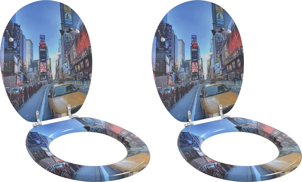 vidaXL Capac de toaletă cu închidere lentă 2 pcs Gri 44 x 38 cm