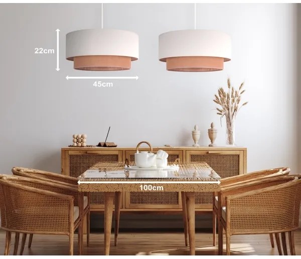 Duolla - Lustră pe cablu BOHO 2xE27/15W/230V bej/maro