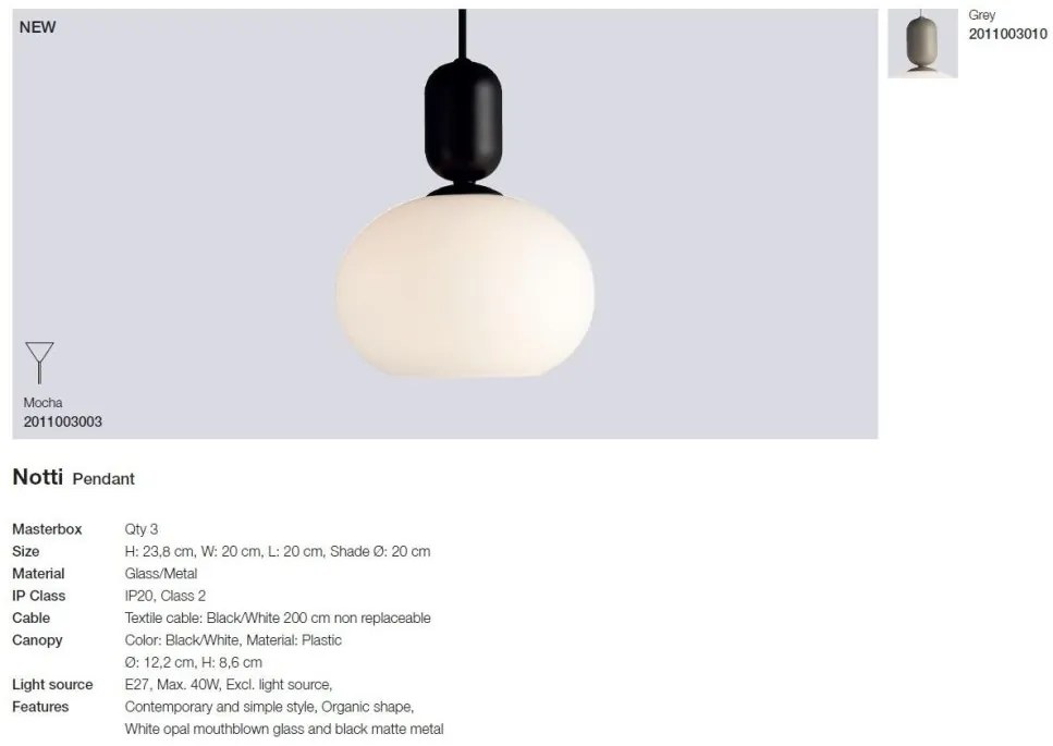 Lustra, Pendul modern design minimalist Notti mocha 2011003003 NL