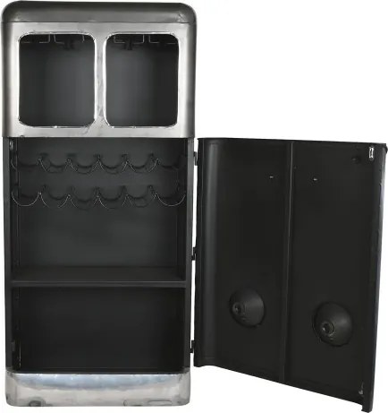 Bar din metal cu suport pentru sticle și pahare, 71x43x152 cm, „Blue Van”