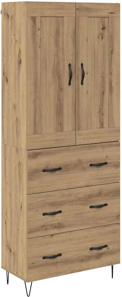 vidaXL Bufet Stejar Artizanal 69,5 x 34 x 180 cm Lemn compozit