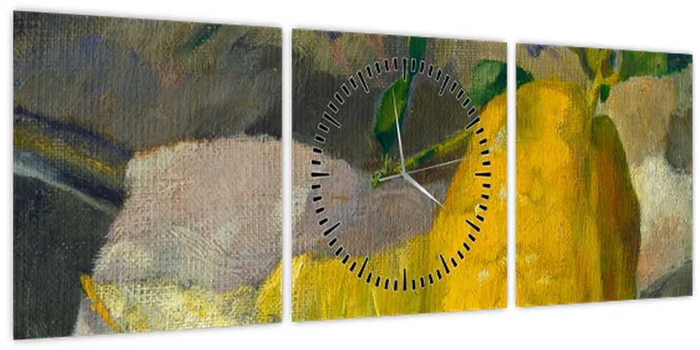 Tablou - French 19th Century, Melon and Lemon, reproducere (cu ceas) (90x30 cm)