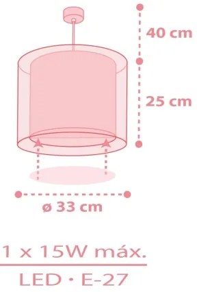 Dalber 41572S - Lustră pentru copii BABY TEDDY 1xE27/15W/230V roz