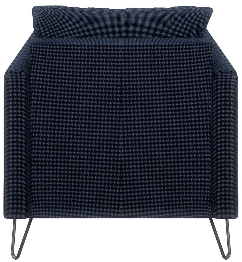 Fotoliu albastru închis cu tapițerie din chenille Freya – Ropez