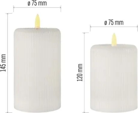 Set 2x lumânări LED, alimentare 4xAA + telecomandă