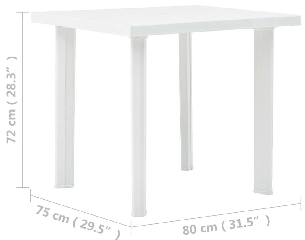 Masa de gradina, alb, 80 x 75 x 72 cm, plastic 1, Alb
