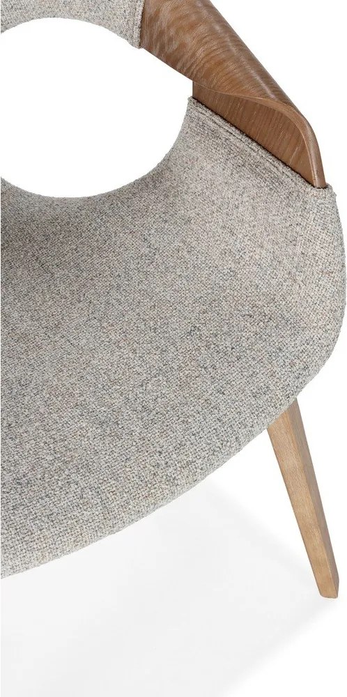 Set de scaune de sufragerie bej cu cotiere 2 buc. tapițat Elif – MOME