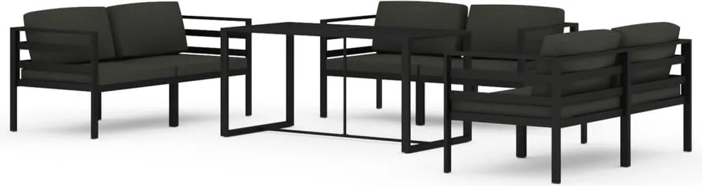 vidaXL Set mobilier de grădină cu perne, 7 piese, antracit, aluminiu
