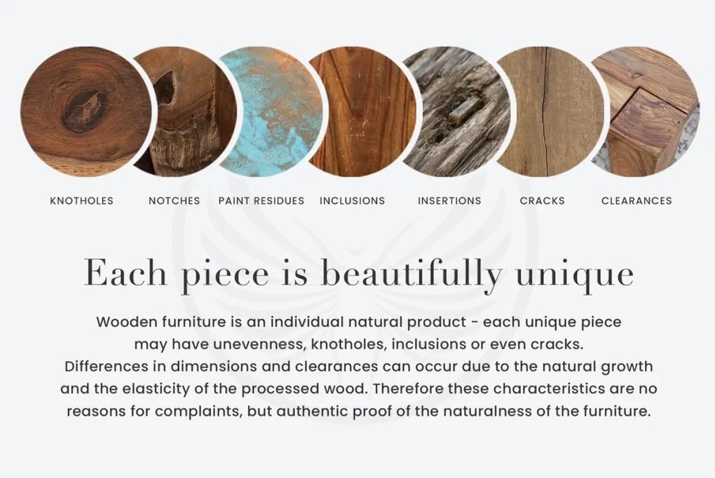 Masuta din lemn de tec Nature Root 40cm A-38237 VC