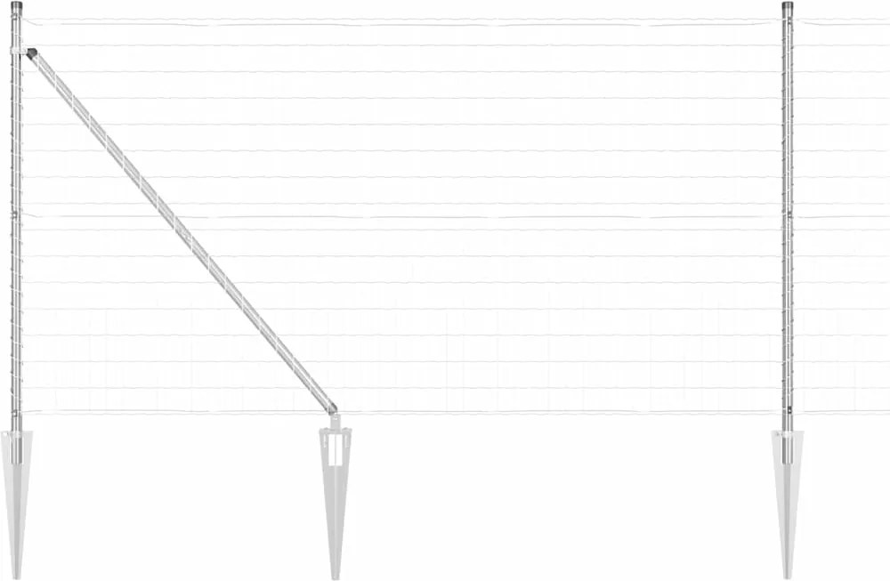 vidaXL Gard cu Stâlp Argintiu 1 x 10 m Oțel