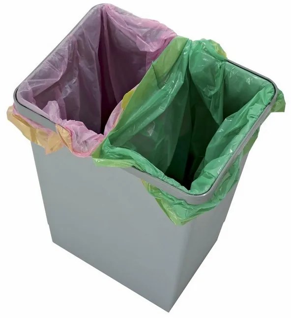 Coș de gunoi cu mânere 24 l, gri