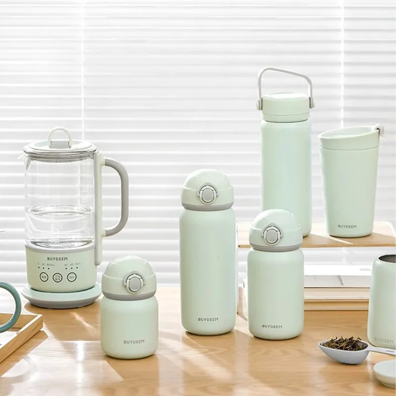 Termos BUYDEEM TAN200, 200 ml, Capac cu infiletare etansa, Otel inoxidabil, Verde