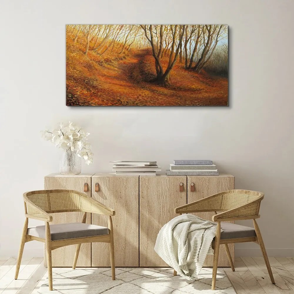 Tablou canvas frunze de pădure de toamnă
