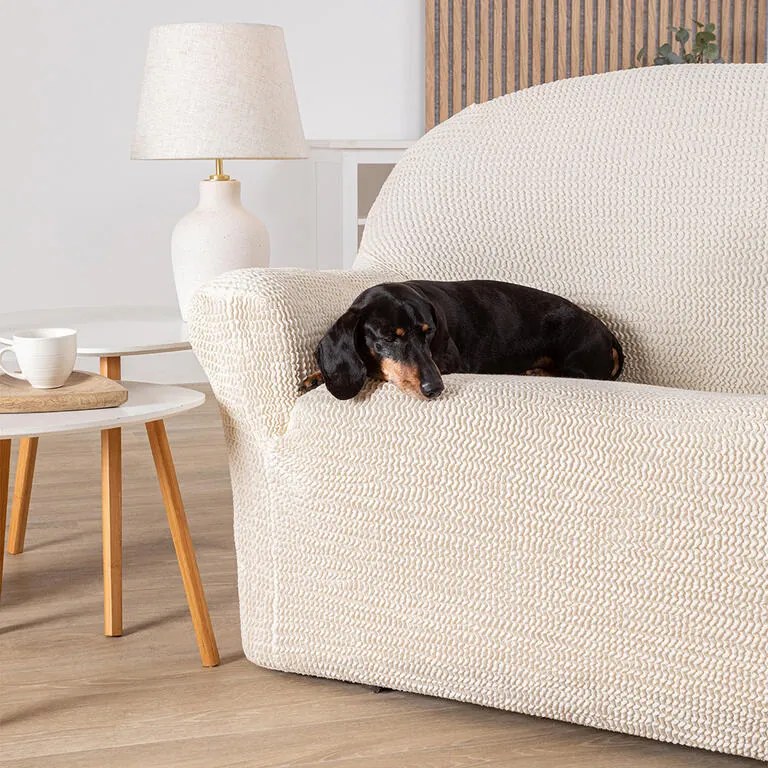 Huse bielastice COSTINA smântânii colţar (l. 350 - 530 cm)