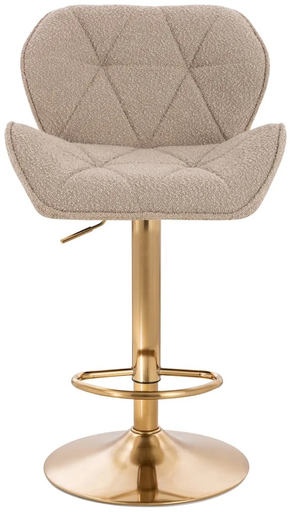 HR111W Scaun Latte Boucle cu Bază Aurie