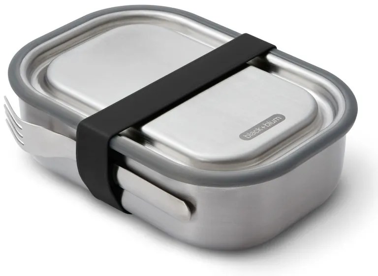 Cutie pentru alimente Black+Blum BAM-SS-L018, 1 L, Dreptunghiulara, Sigura pentru cuptor,Fara BPA, Otel inoxidabil, Gri