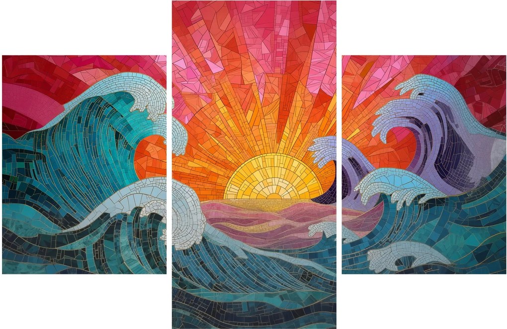 Tablou - Mozaic de valuri (90x60 cm)
