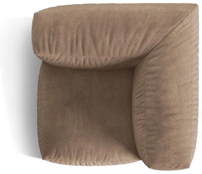 Modul pentru canapea modulară maro deschis cu tapițerie din catifea (cu colț variabil) Martina – Micadoni