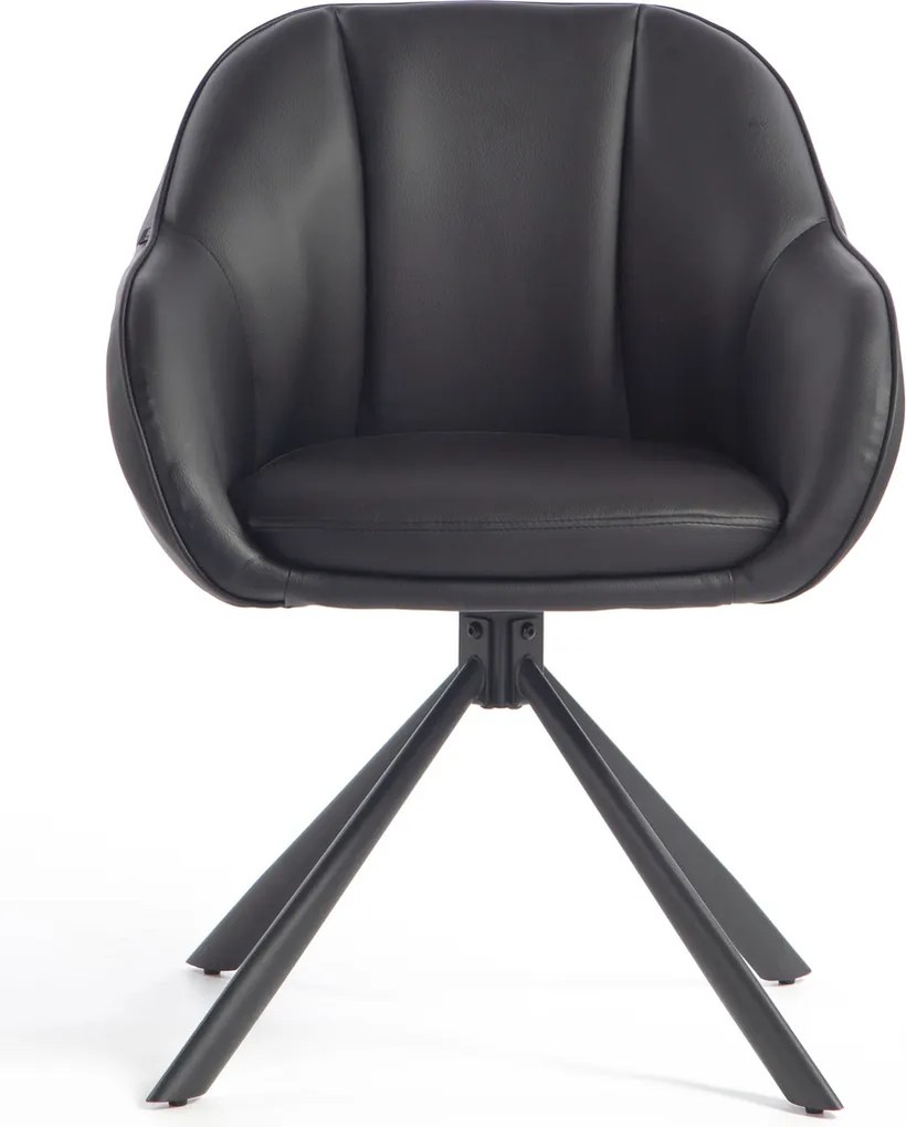 HR2055 BAZĂ STEA Scaun Neagră din Piele Ecologica cu Bază Neagră