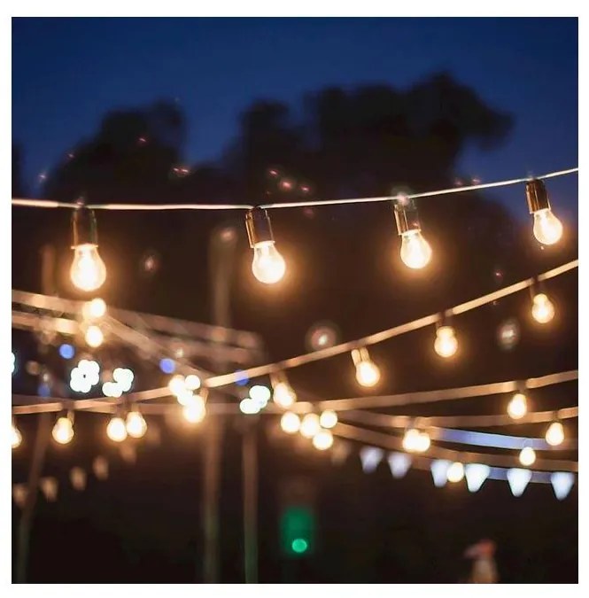 Șir decorativ exterior GIRLANDA 17 m 15xE27/15W/230V IP44