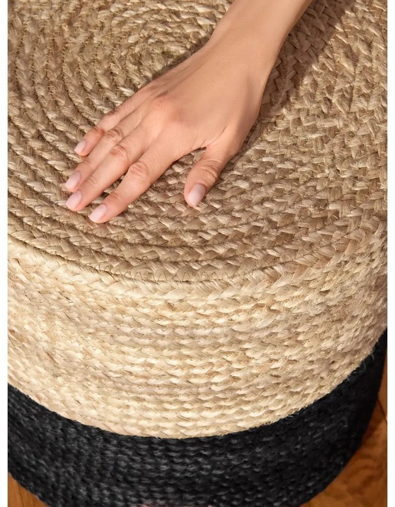 Taburet negru/în culoare naturală Juta Gold Black – Hanse Home