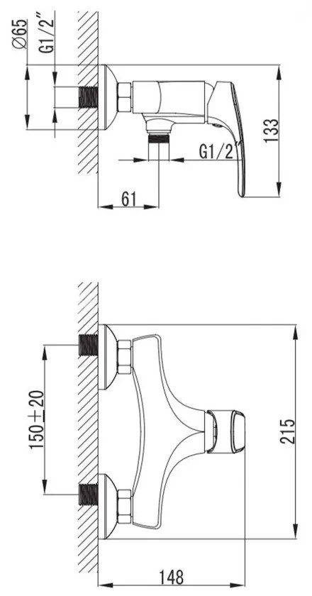 Robinet de duș Bellini, cu un singur levier